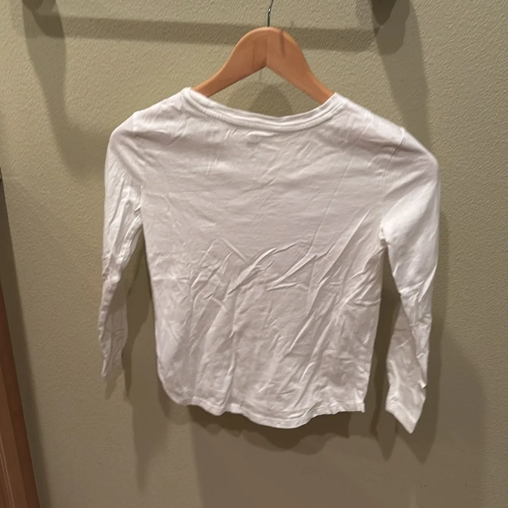 GAP White Long Sleeve Tee with Sequin Heart